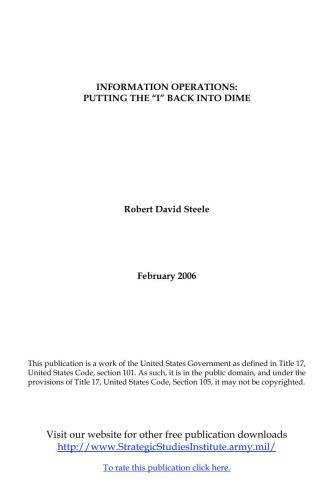 Information operations: putting the Iback into dime