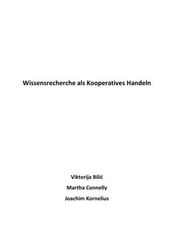 Wissensrecherche als Kooperatives Handeln