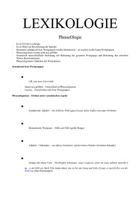 Краткий обзор фразеологии немецкого языка