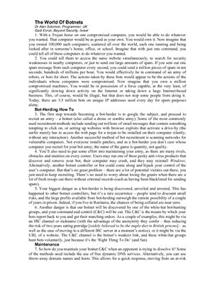 The World Of Botnets