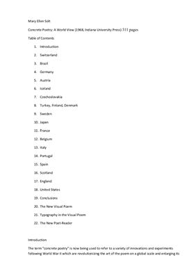 Concrete Poetry: A World View