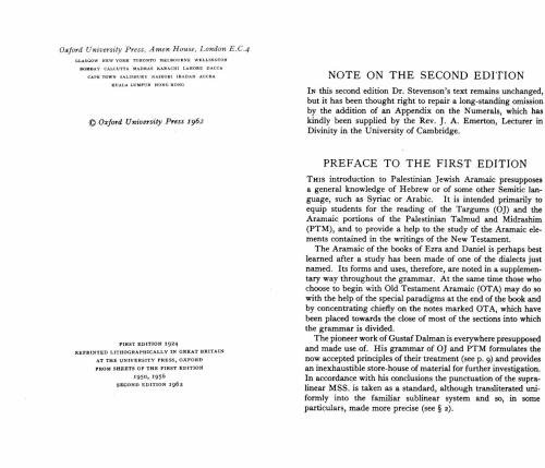 Grammar of Palestinian Jewish Aramaic