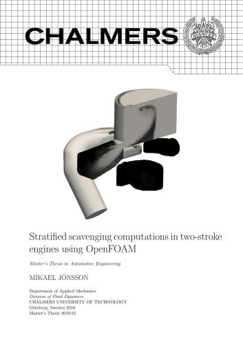 Stratiﬁed scavenging computations in two-stroke engines using Open FOAM