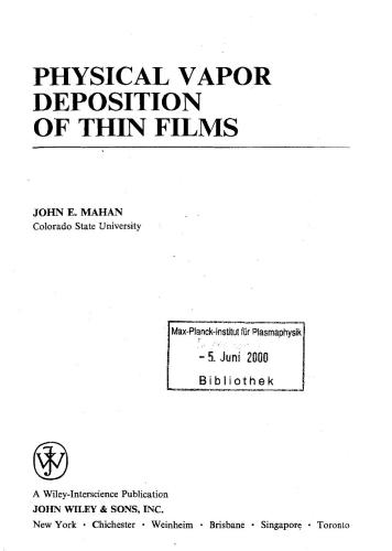 Physical vapor deposition of thin films