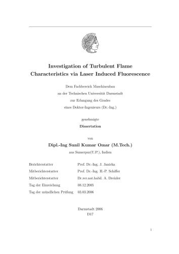 Investigation of Turbulent Flame Characteristics via Laser Induced Fluorescence