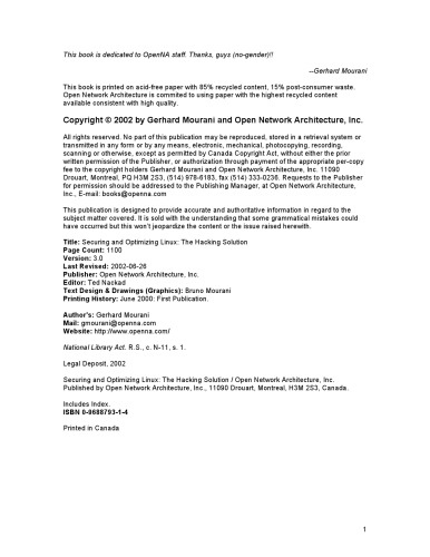 Securing & Optimizing Linux: The Hacking Solution