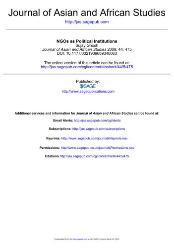 NGOs as Political Institutions