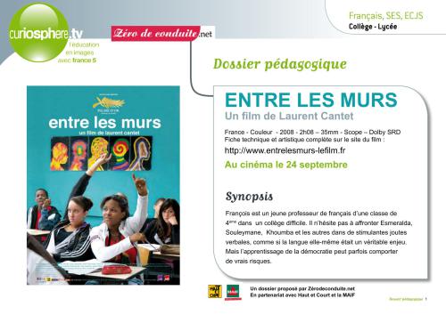 Dossier pédagogique d'après le film Entre les murs