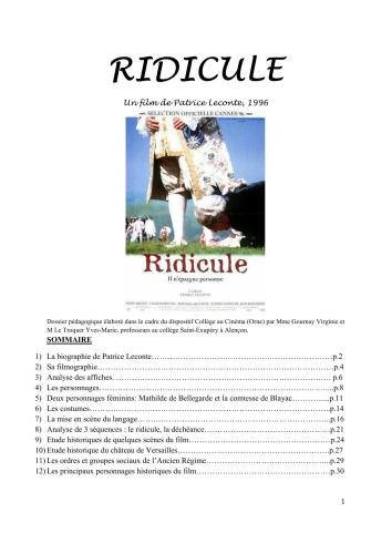Dossier pédagogique d'après le film Ridicule