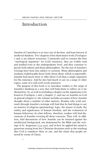 The Cambridge Companion to Anselm