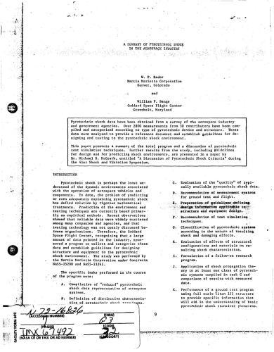 A summary of pyrotechnic shock in the aerospace industry