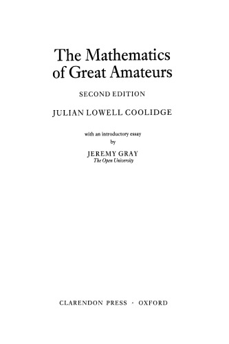 The Mathematics of Great Amateurs