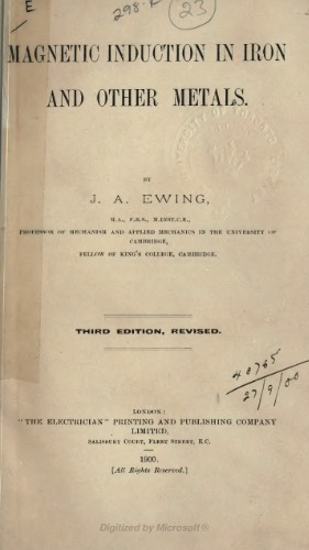 Magnetic Induction in Iron and Other Metals