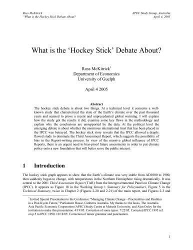 What is the ‘Hockey Stick’ Debate About?