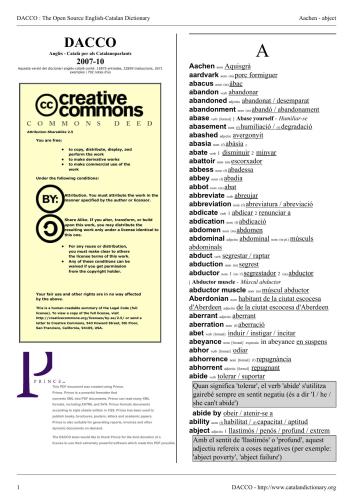 DACCO Diccionari anglès - català