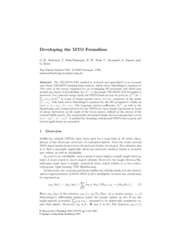 Electronic Structure and Physical Properies of Solids