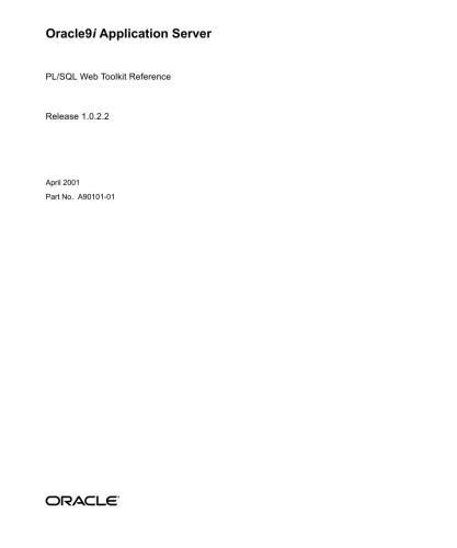 Oracle PL/SQL Web Toolkit Reference