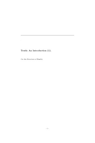 Truth: An Introduction (1)