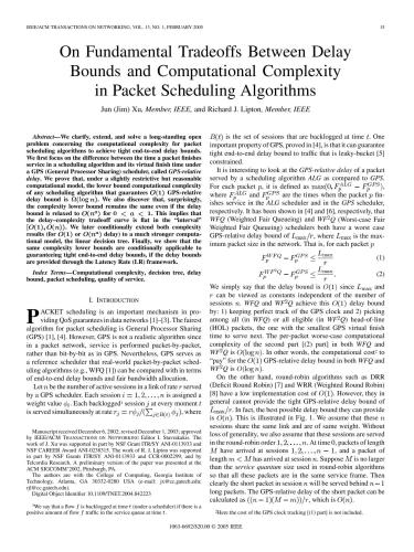 On Fundamental Tradeoffs Between Delay Bounds and Computational Complexity in Packet Scheduling Algorithms
