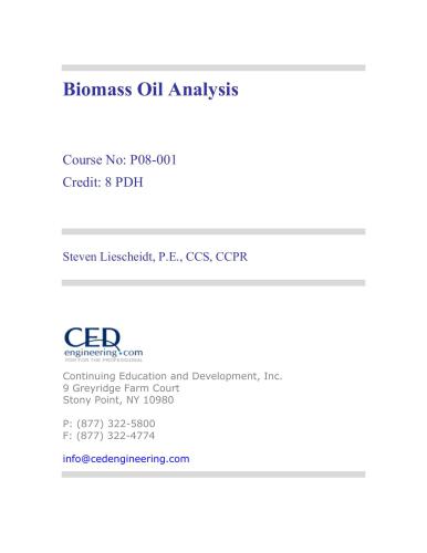 Biomass Oil Analysis: Research Needs and Recommendations