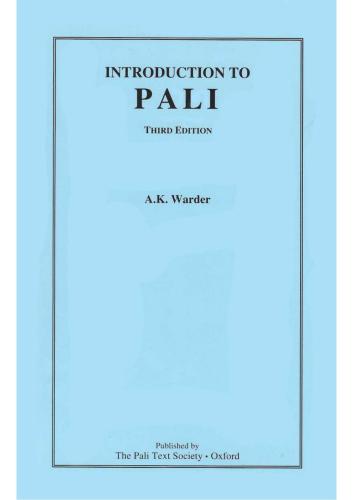 Introduction to Pali. 3rd Edition