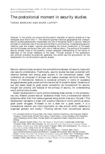 The postcolonial moment in security studies