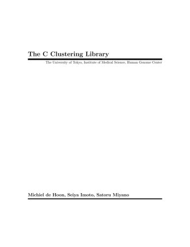 The C Clustering Library for cDNA microarray data