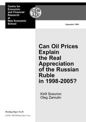 Can Oil Prices Explain the Real Appreciation of the Russian Ruble in 1998-2005?