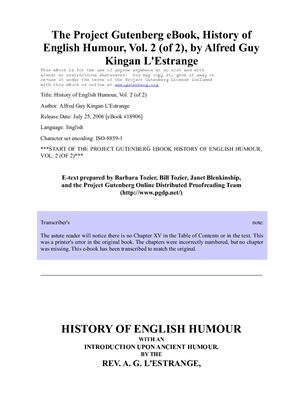 History of English Humour, Vol. 2 (of 2)