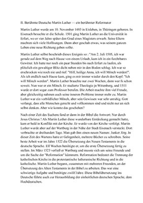 Der berühmte Deutsche Martin Luther - ein berühmter Reformator ПЕРЕВОД