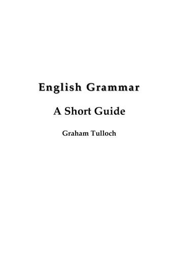 English Grammar. A Short Guide