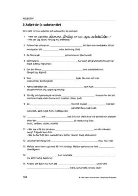 Form i fokus. Övningar i svensk grammatik, del C