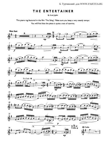 The Entertainer (For Alto Saxophone with Piano)