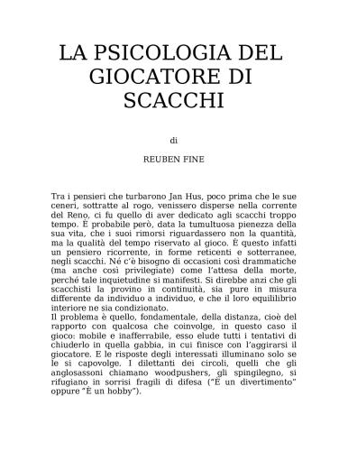 La Psicologia del Giocatore di Scacchi