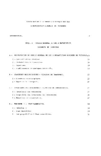 Theorie Cinetique des Gaz a Repartition Discrete de Vitesses