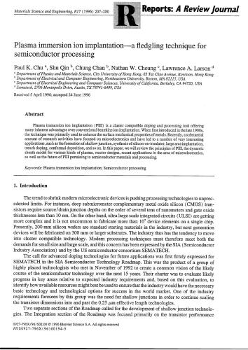 Plasma Immersion Ion Implantation - a fledgling techique for semiconductor processing
