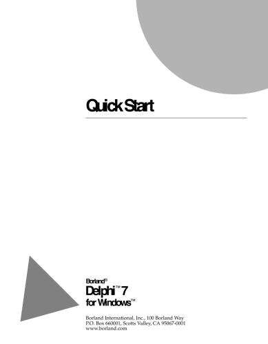 Borland. Delphi 7: Quick Start