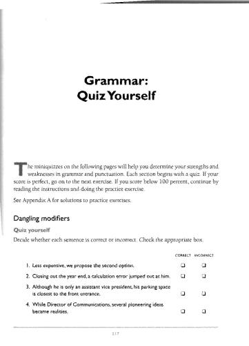 Grammar: Quizz Yourself