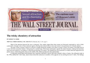 Sexual attraction and its chemistry