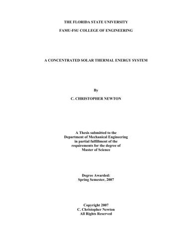 A Concentrated Solar Thermal Energy System