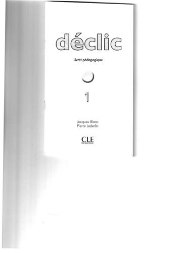 Déclic 1. Vidéo. Livret Pédagogique