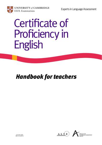 Cambridge CPE Handbook For Teachers