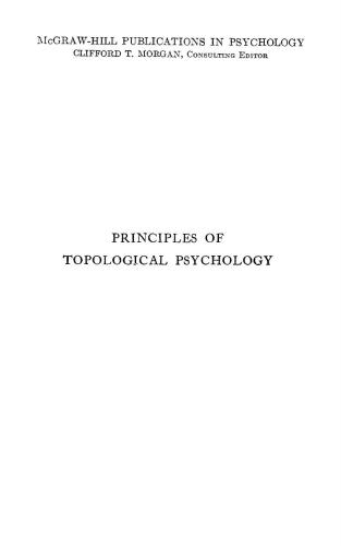 Principles Of Topological Psychology