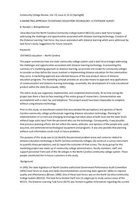 A marketing approach to distance education technology: a statewide survey