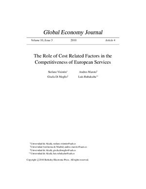 The Role of Cost Related Factors in the Competitiveness of European Services