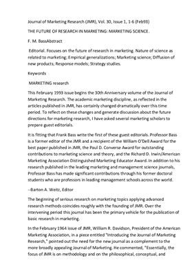 The future of research in marketing: marketing science