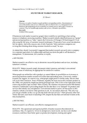 Six myths of market research