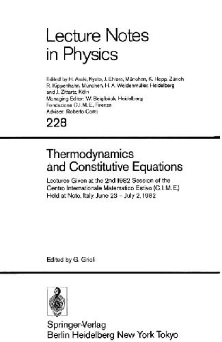 Thermodynamics and Constitutive Equations