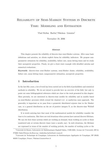 Reliability of Semi-Markov Systems in Discrete Time: Modeling and Estimation