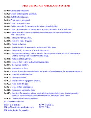 ISO, EN, NFPA Fire detection and alarm systems (Перечень нормативных документов)(англ. и русск)